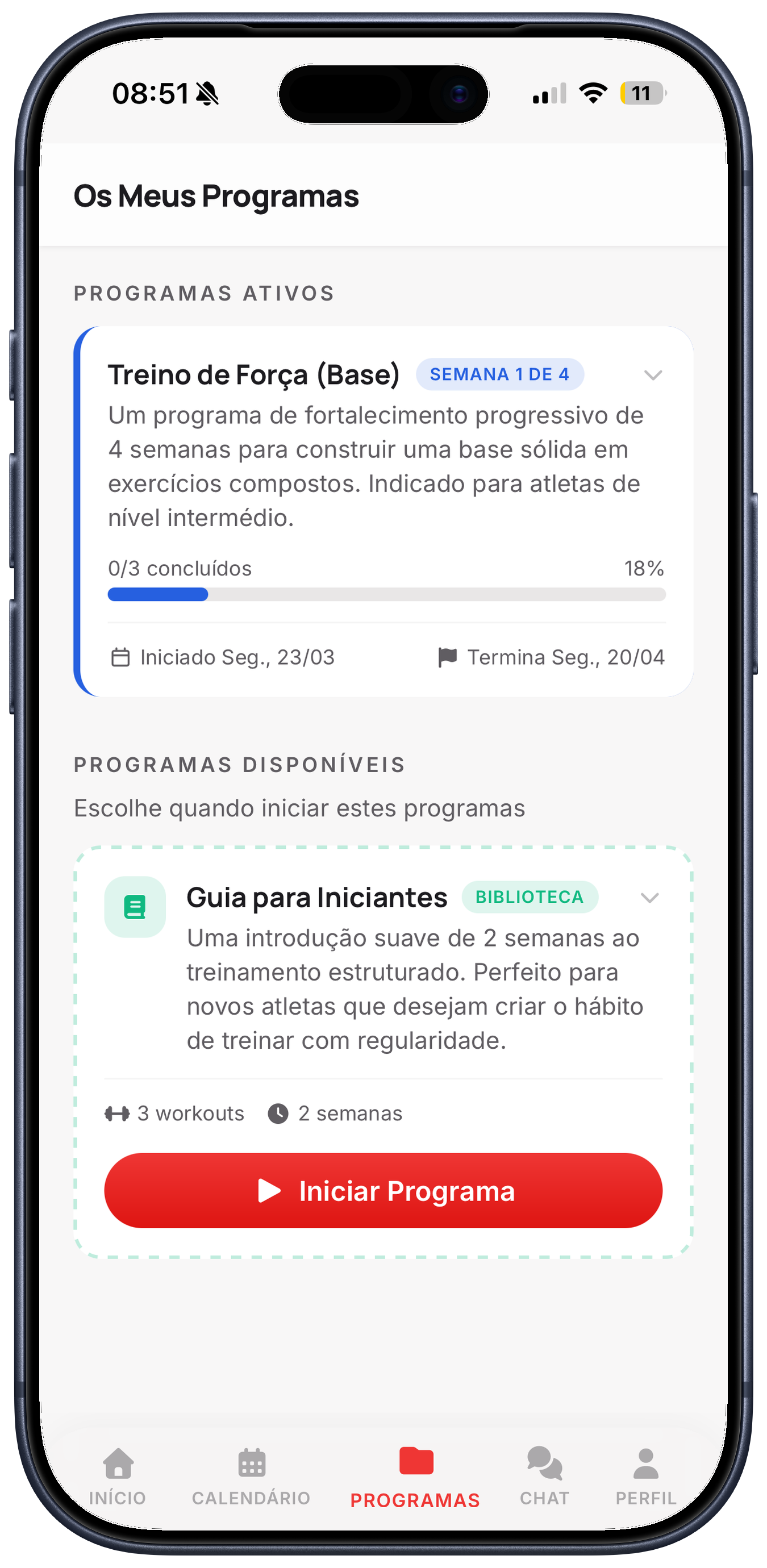 Programas Dispon&iacute;veis