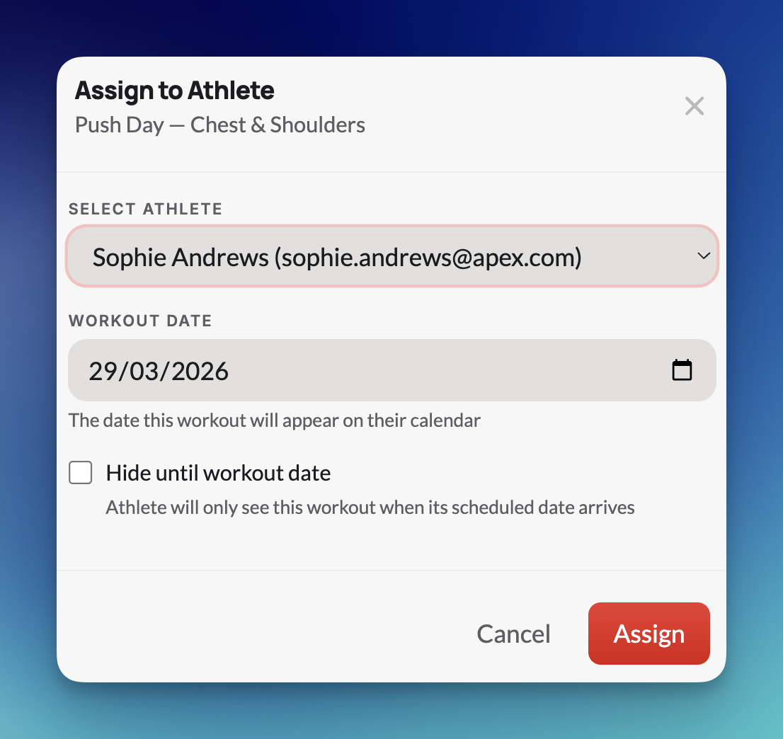 Direct assignment modal